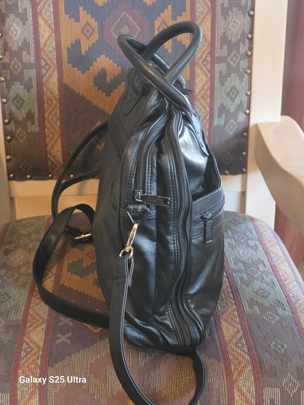 Vintage Genuine Leather Executive Briefcase / Laptop Bag - Black